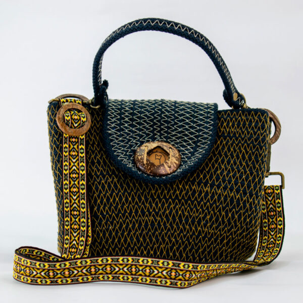 Carteras Luna Coco Raymi Negro Amarillo - Imagen 2